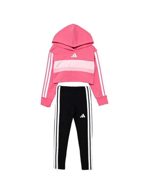 adidas Kids træningssæt med striber og hætte