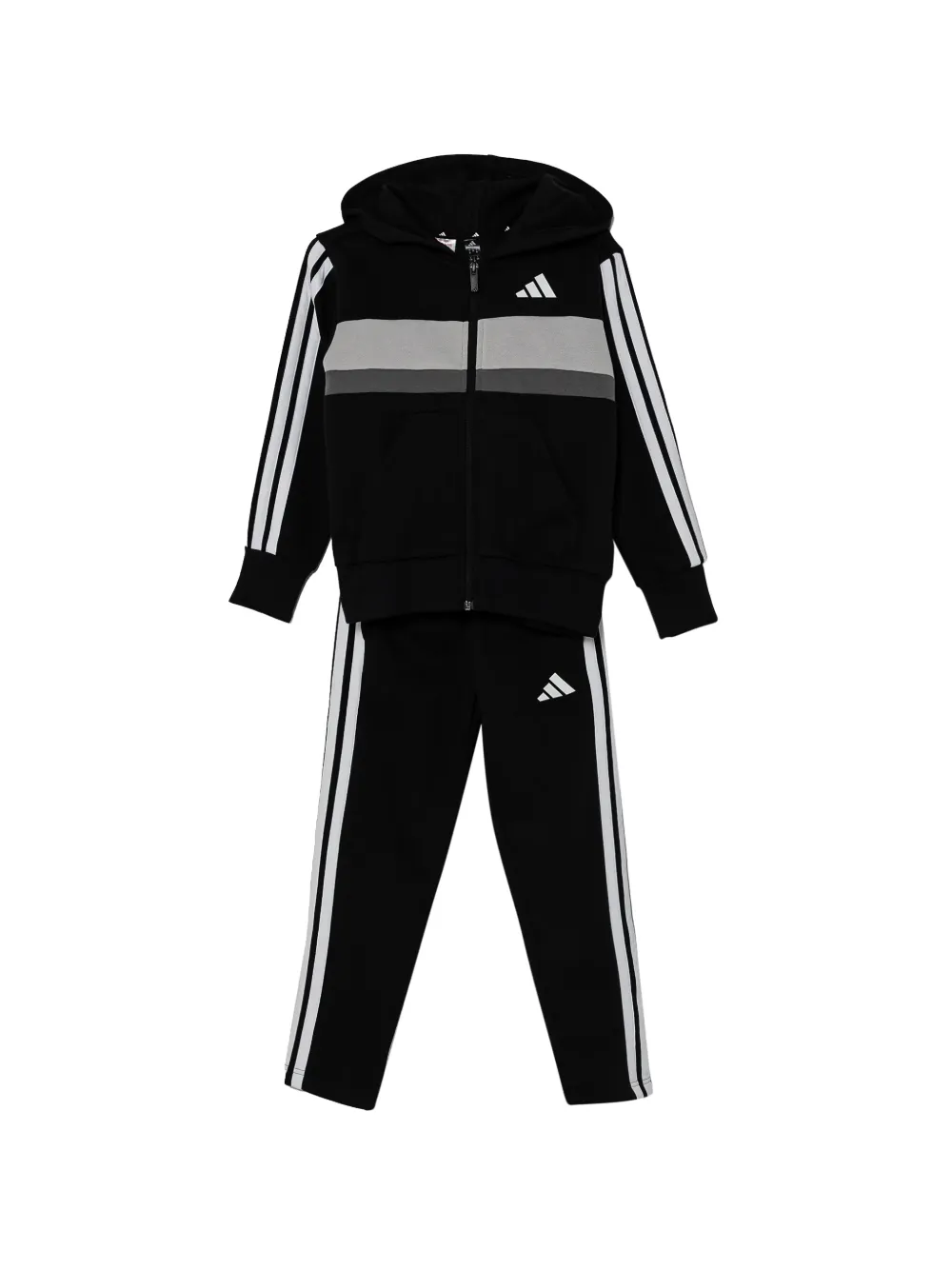 adidas Kids logo-print panelled tracksuit - Nero