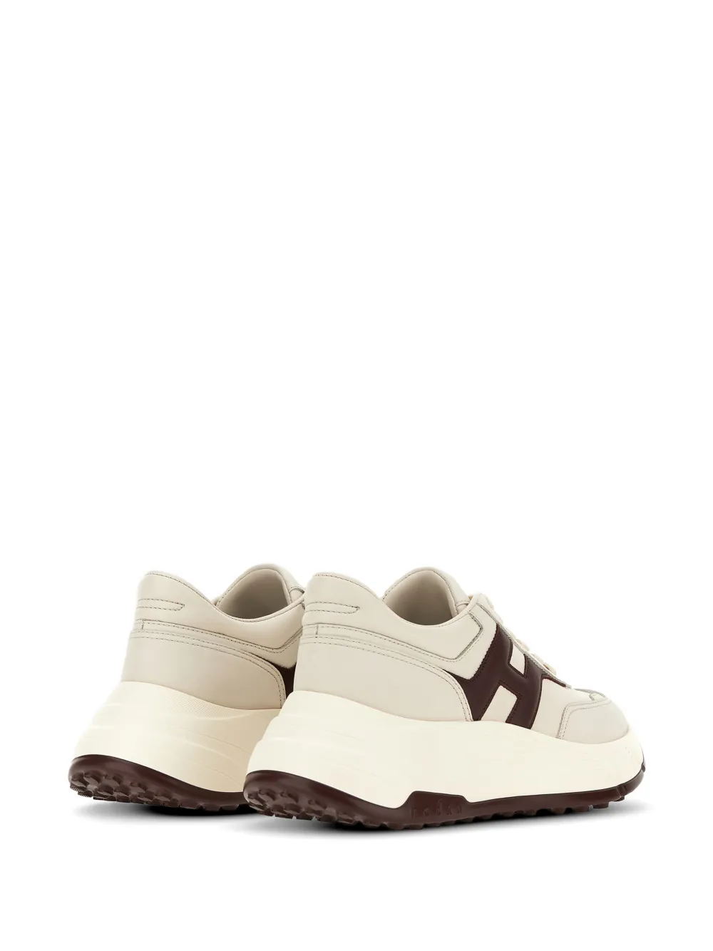 Hogan Sneakers met plateauzool en applicatie Beige