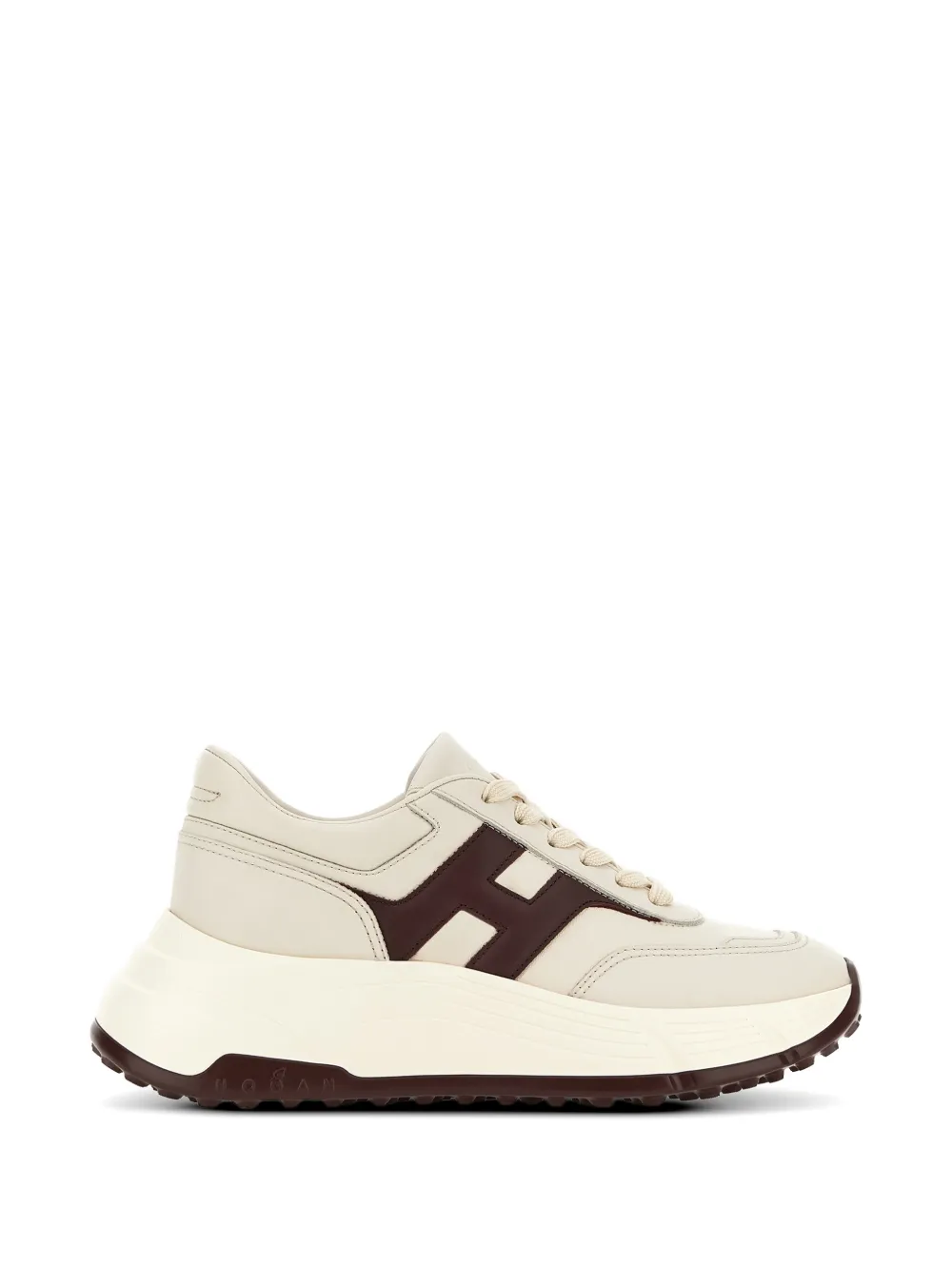 Hogan Sneakers met plateauzool en applicatie Beige