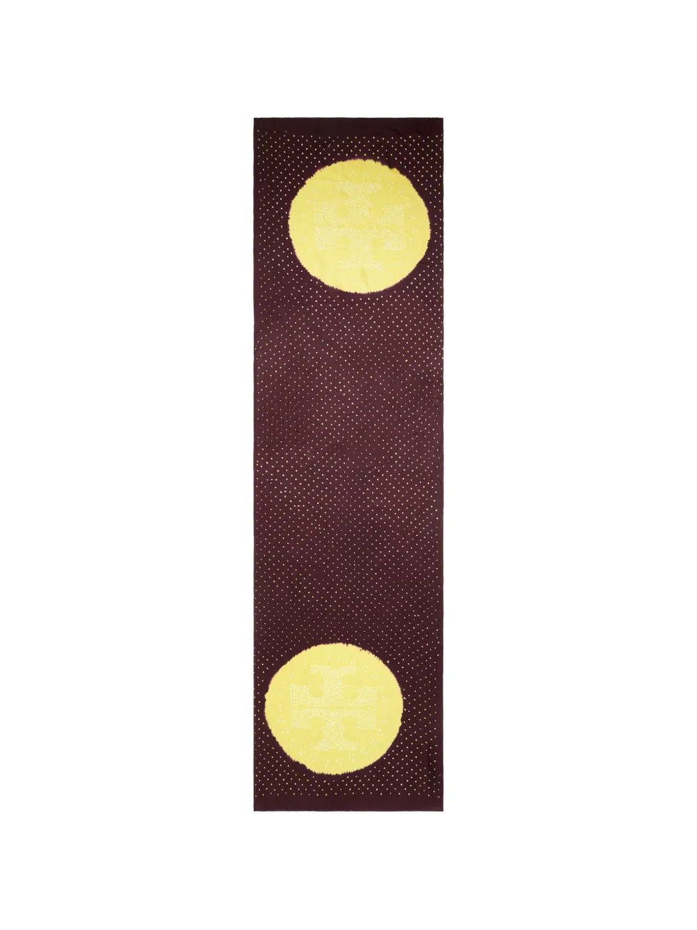 Tory Burch ruched silk oblong scarf - Marrone