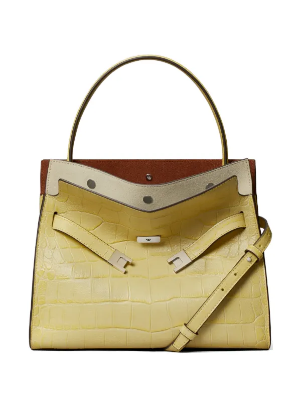 Tory Burch Small Lee Radziwill Embossed Double Bag in Yellow