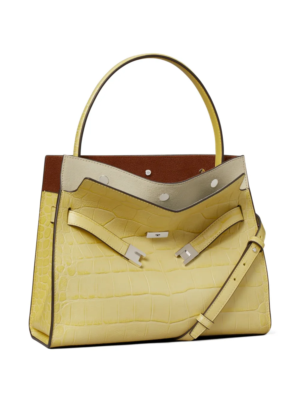 Tory Burch Kleine Lee Radziwill tas met dubbele vak Geel