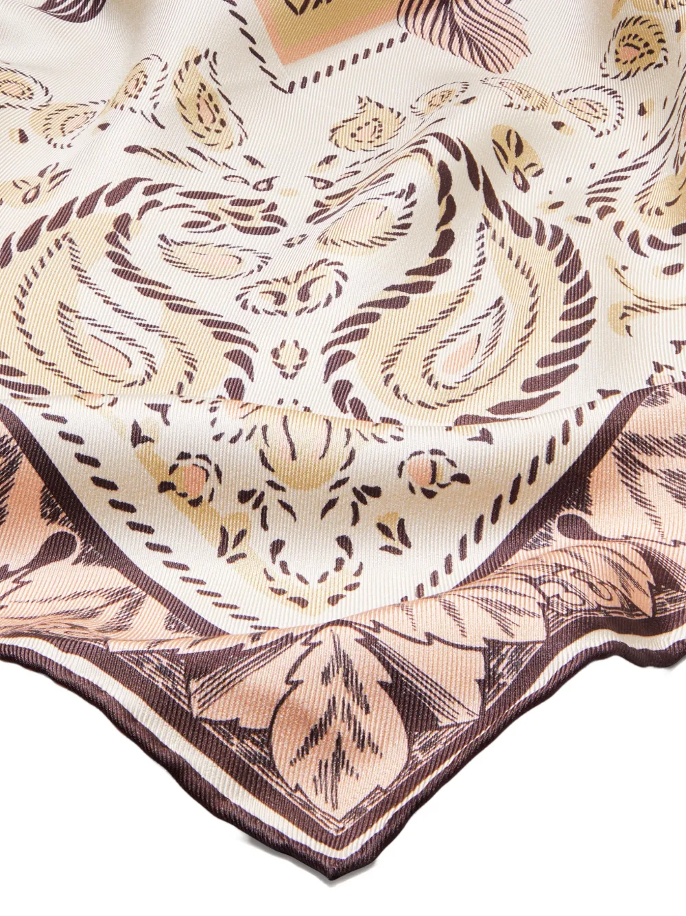 Tory Burch Cockatoo bandana zijden vierkante sjaal Beige
