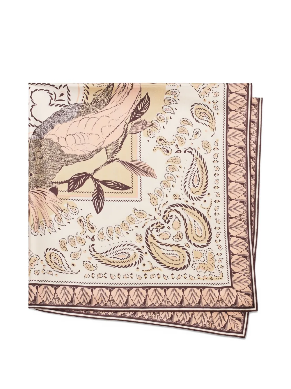 Tory Burch Cockatoo bandana zijden vierkante sjaal Beige