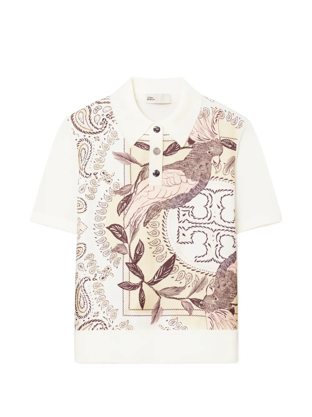 Tory Burch silk front polo - Bianco