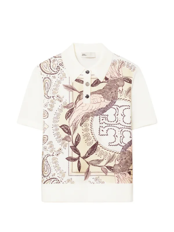 Tory Burch シルクフロント ポロ | ホワイト | FARFETCH JP