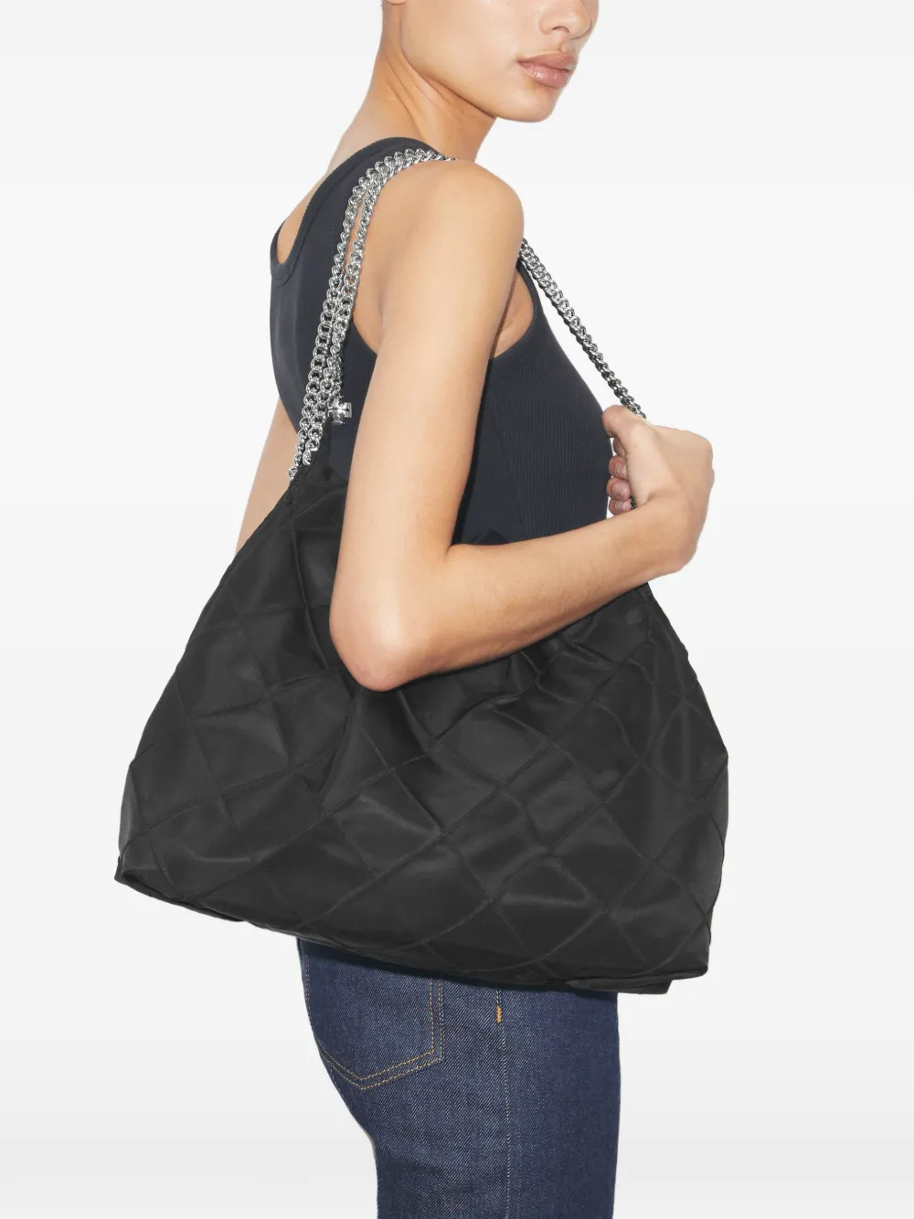 Tory Burch Fleming nylon schoudertas Zwart