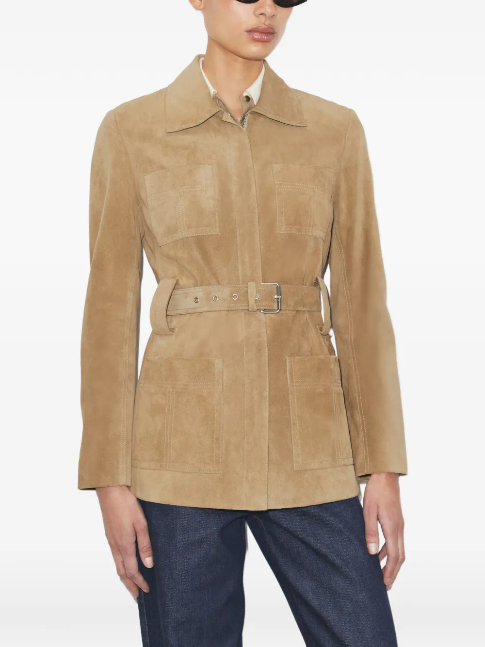 Tory Burch Suède jack met ceintuur Bruin