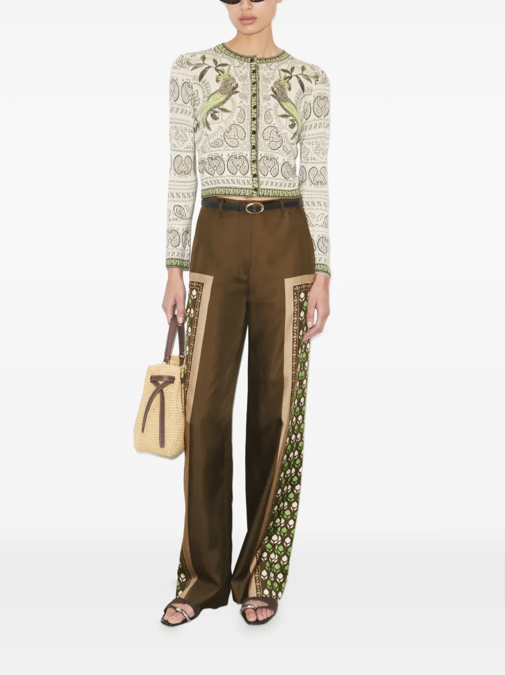Tory Burch Satijnen broek Bruin