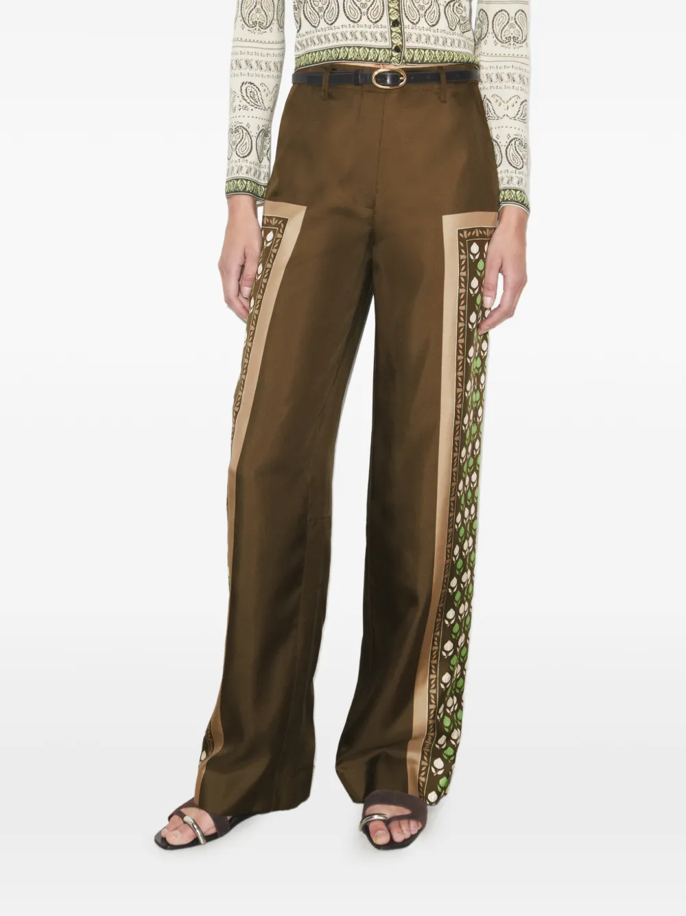 Tory Burch Satijnen broek Bruin
