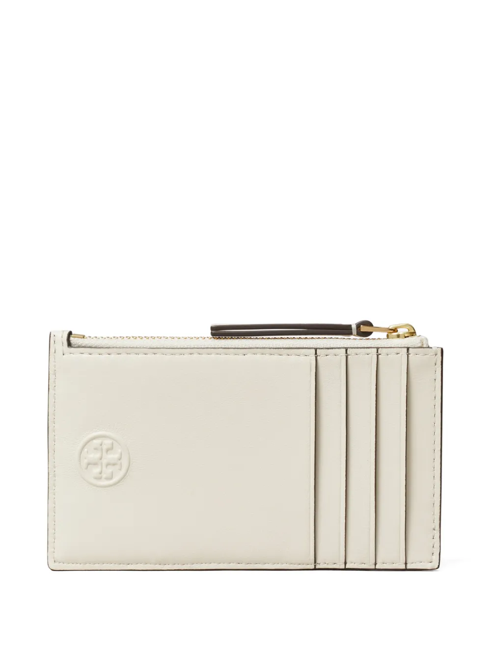 Tory Burch Fleming pasjeshouder met rits Beige