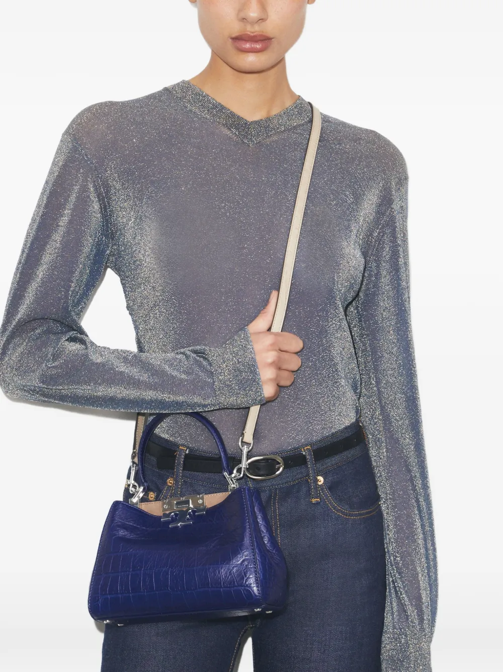 Eleanor embossed soft mini satchel