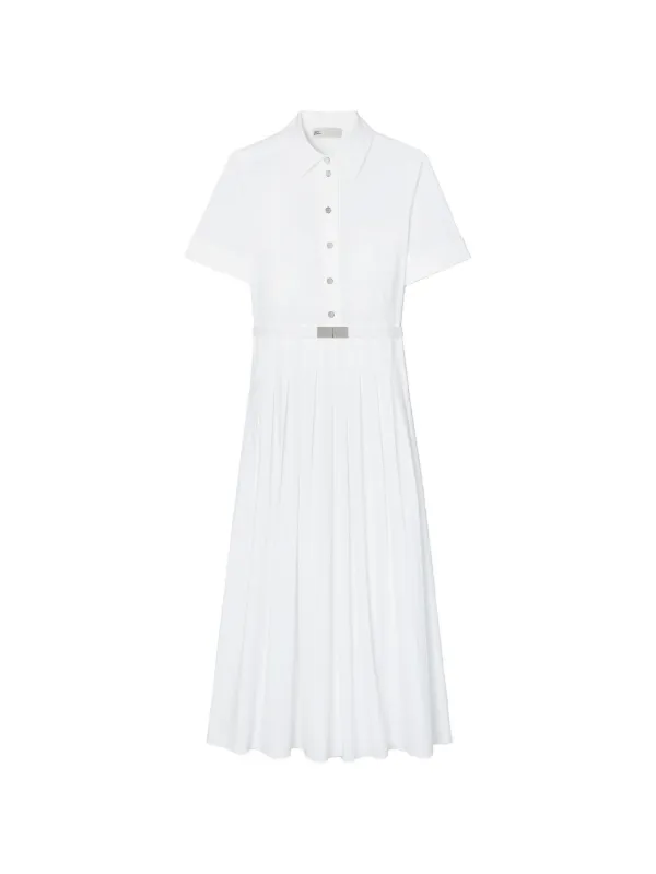 Tory Burch Pleated Poplin Shirtdress in White