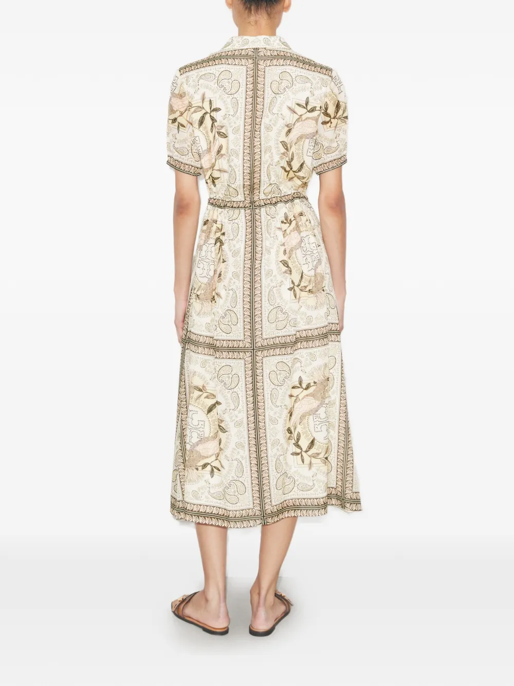 cinched cotton zip dress