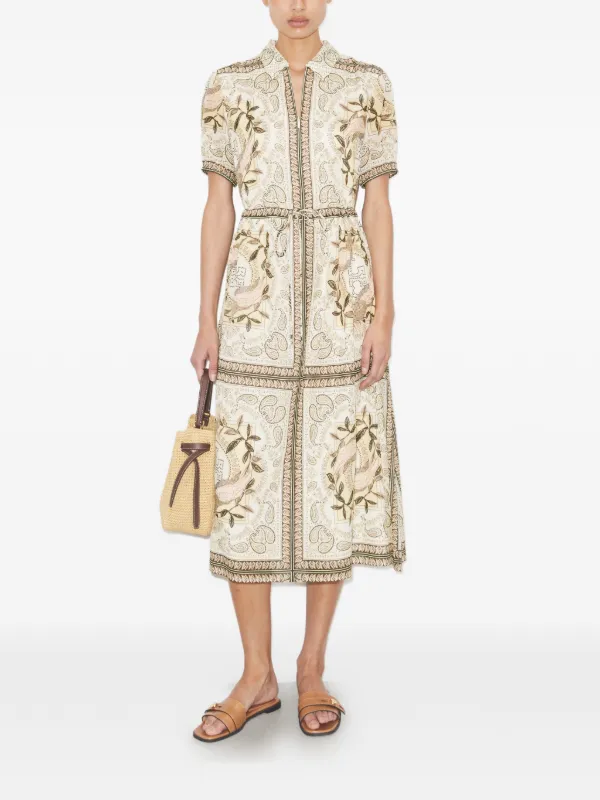 tory burch embroidered beach dress Printed Shirtdress: Women's Designer Dresses