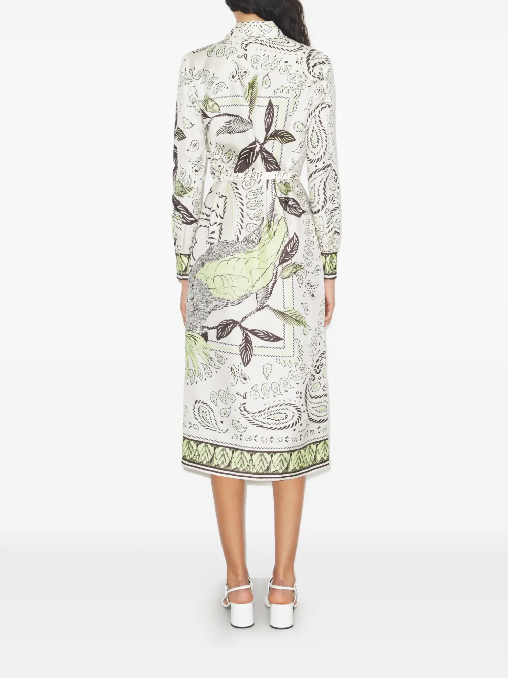 Tory Burch Zijden blousejurk met print Beige