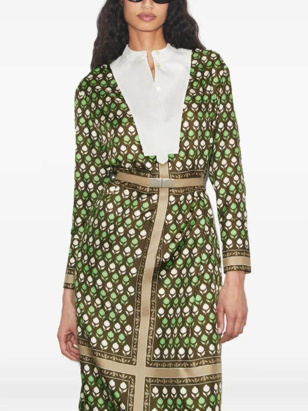 tory burch shirt dress Printed Silk Shirtdress: Women's Designer Dresses the shirtdress is designed with a contrast cotton bib and collar Printed Cotton Shirtdress by Tory