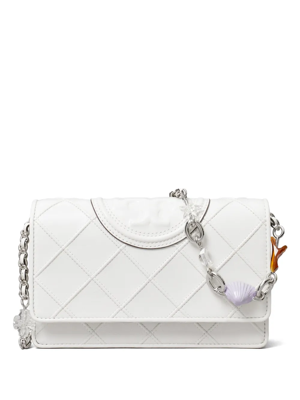 Tory Burch Fleming charm chain crossbody - Bianco