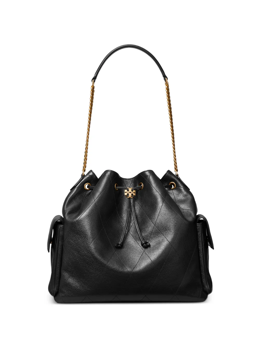 Tory Burch large Charlie quilted drawstring shoulder bag - Schwarz