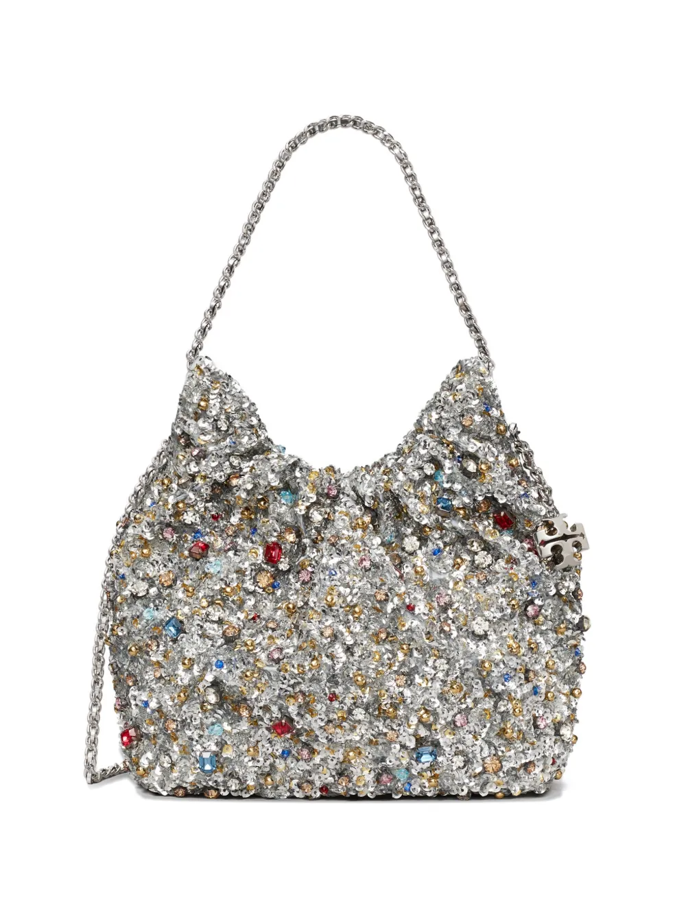 Tory Burch mini Fleming embellished bag - Argento