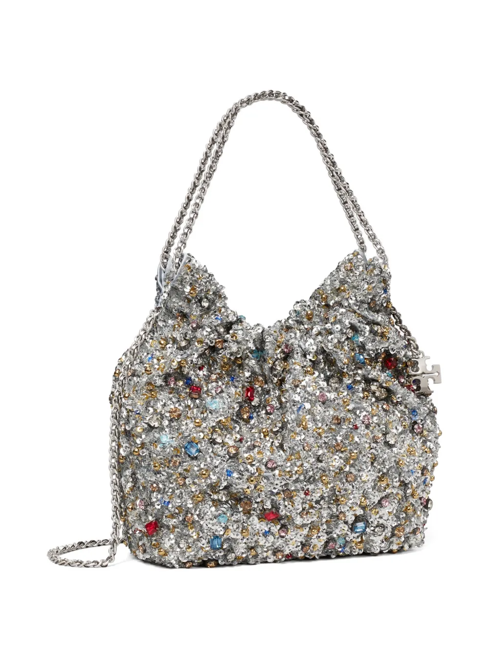 Tory Burch Fleming verfraaide mini-tas Zilver