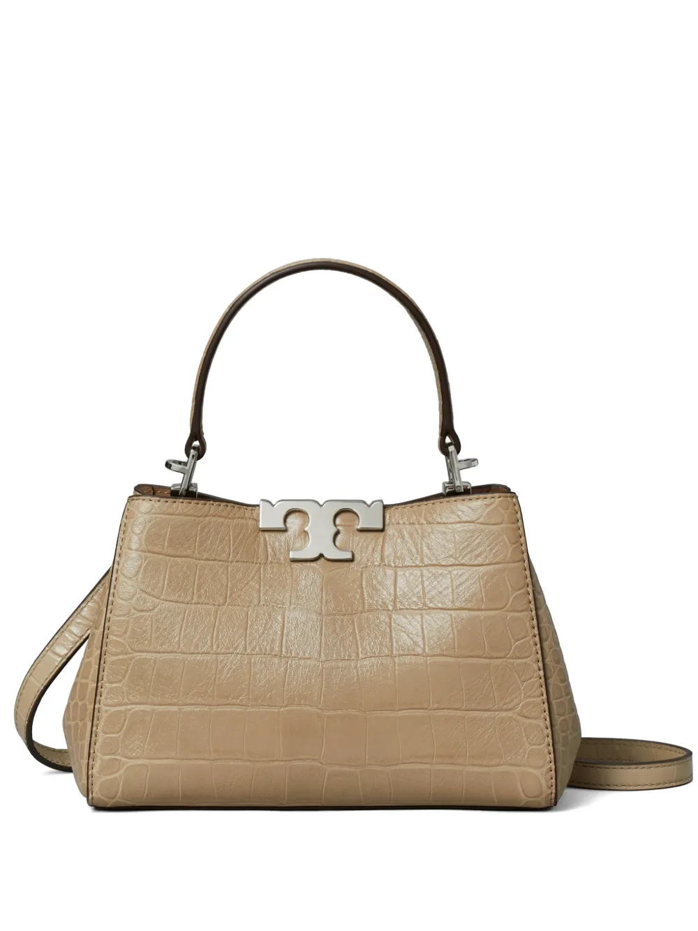 Tory Burch Mini Eleanor Croc-embossed Satchel In Brown