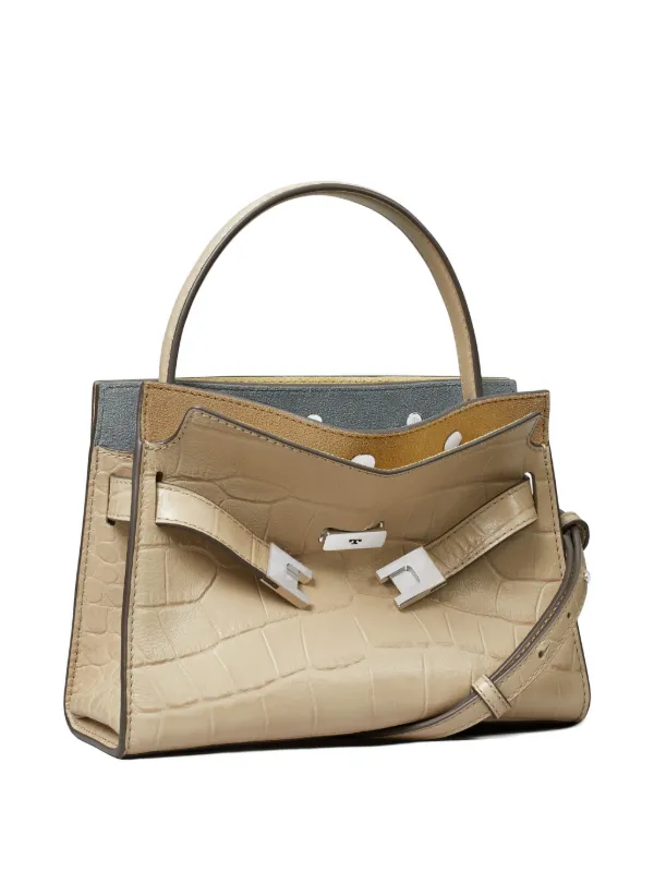 Tory Burch Lee Radziwil croc-effect Leather Tote Bag | Neutrals