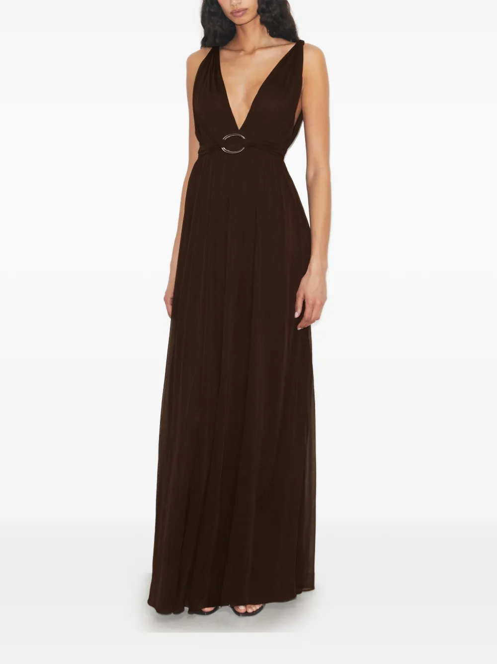  Tory Burch V-neck Viscose Dress - Brown 