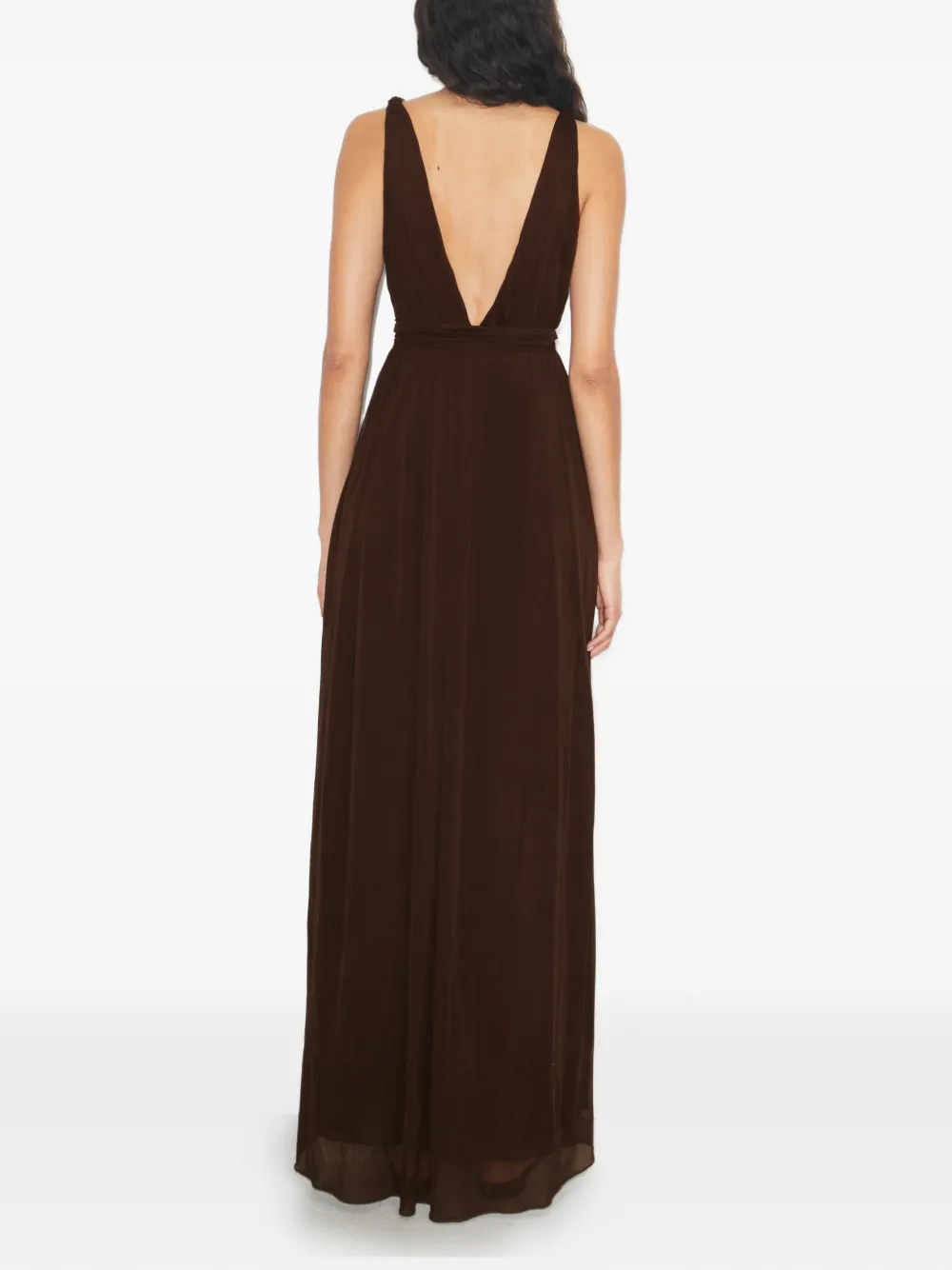  Tory Burch V-neck Viscose Dress - Brown 