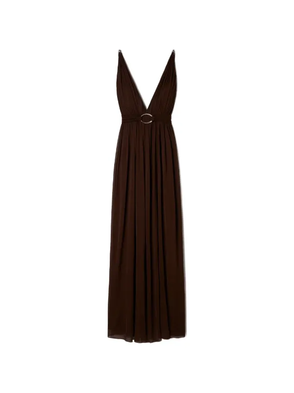 Tory Burch V-neck Viscose Dress | Brown