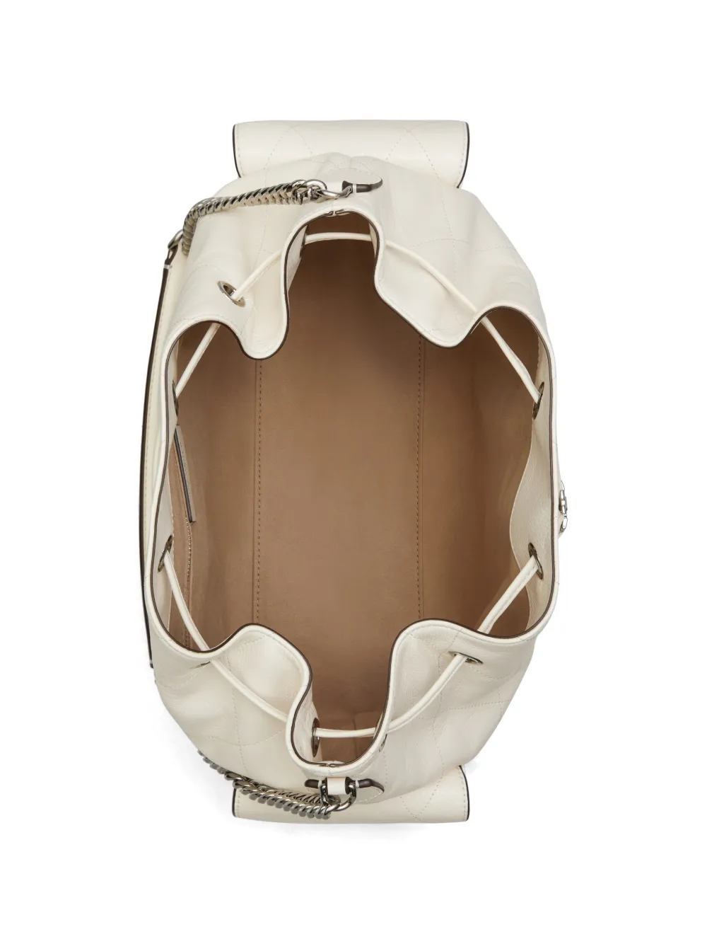 Tory Burch Charlie grote gewatteerde schoudertas met trekkoord Wit