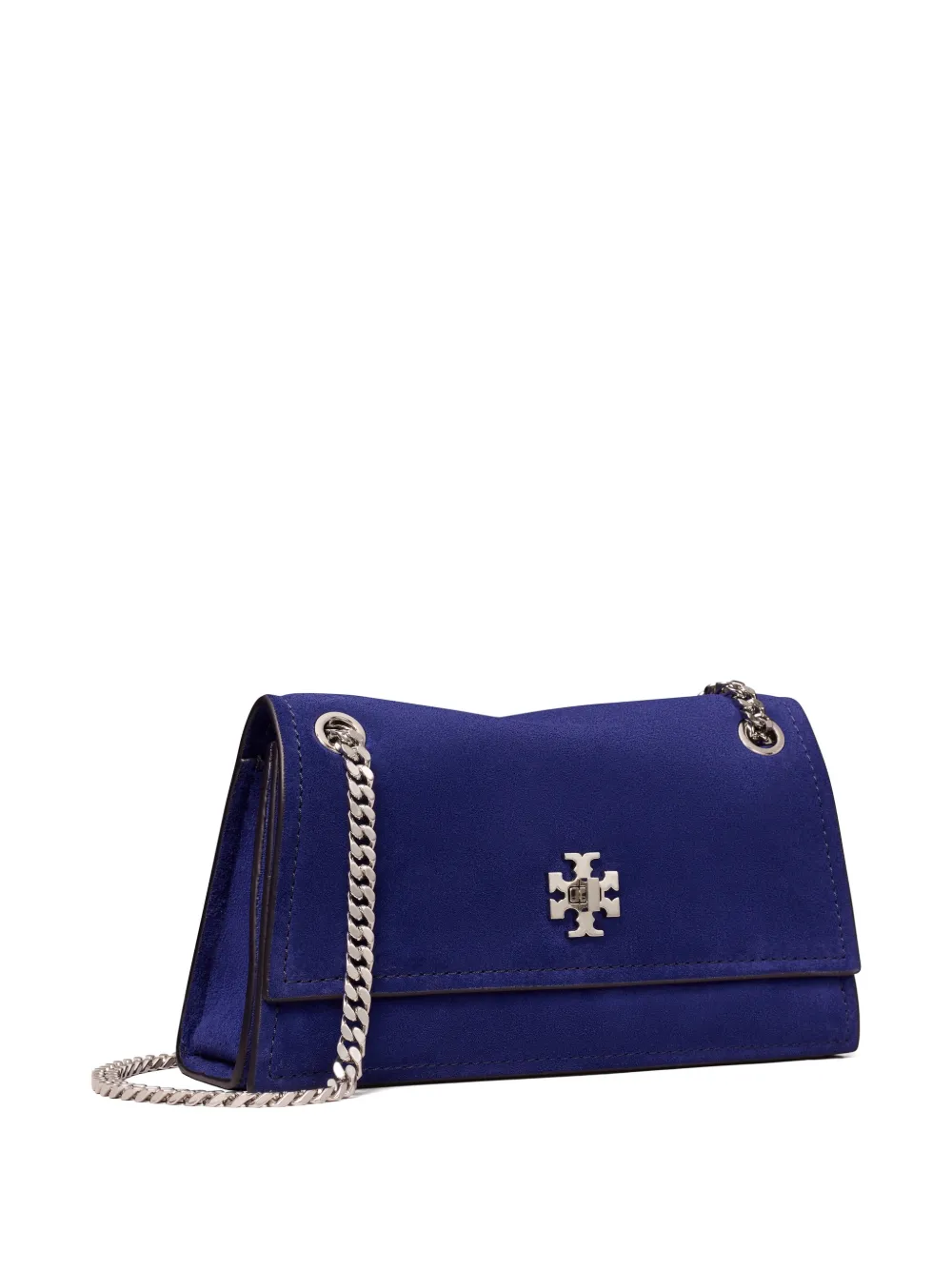  Tory Burch Mini Kira Turnlock Suede Shoulder Bag - Blue 
