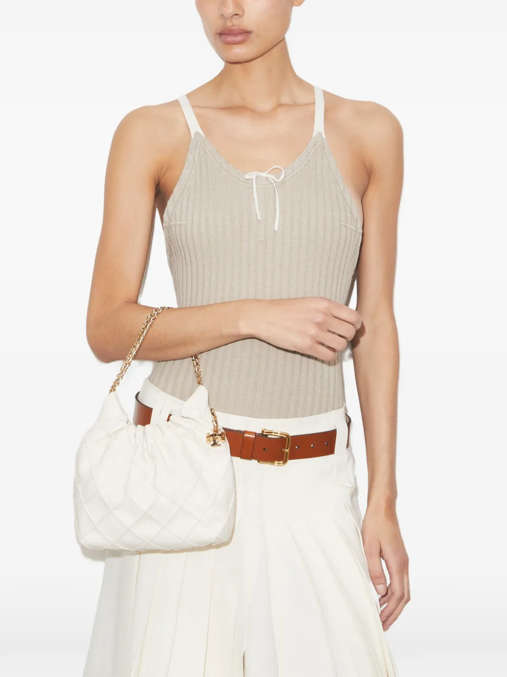 Tory Burch Mini Fleming Soft Shoulder Bag in Neutrals, view 3