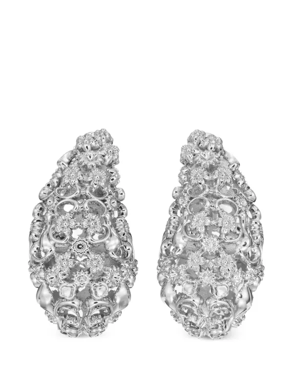 Tory Burch Filigree Pierced Earrings in Silver