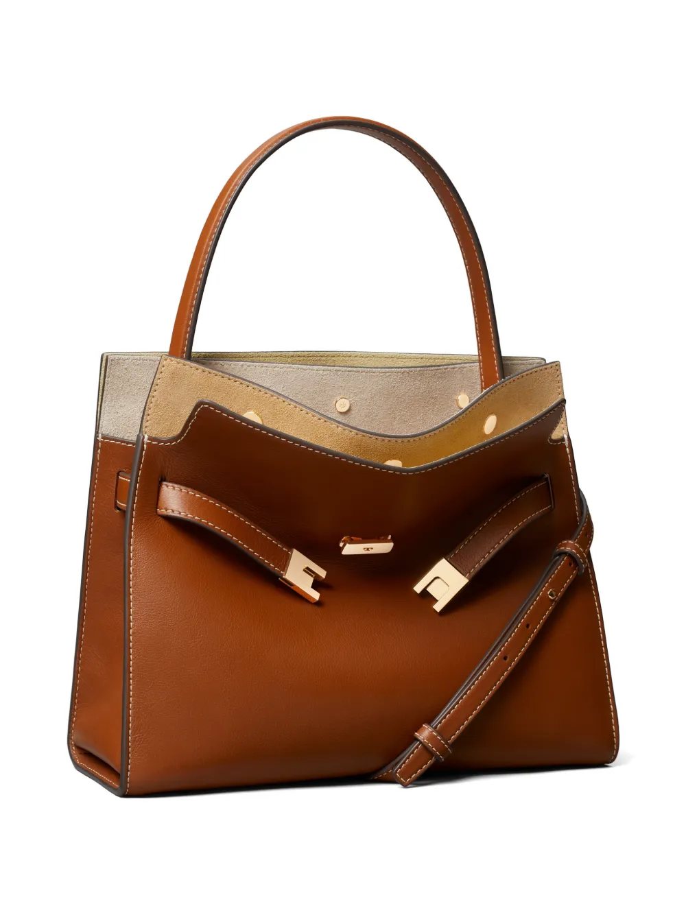 Tory Burch Lee Radziwill kleine tas Bruin