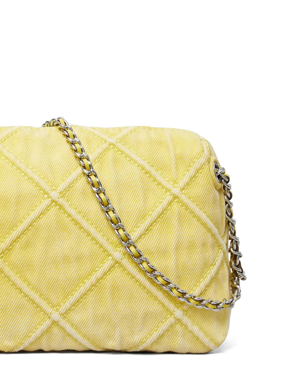 Tory Burch Fleming Soft denim crossbodytas Geel