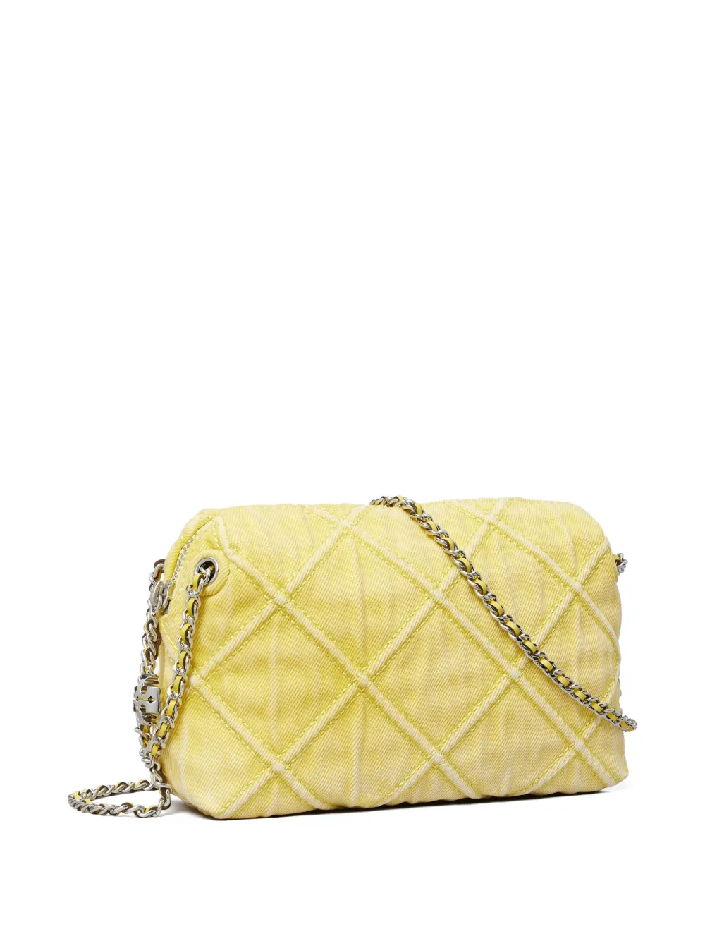 Tory Burch Fleming Soft denim crossbodytas Geel