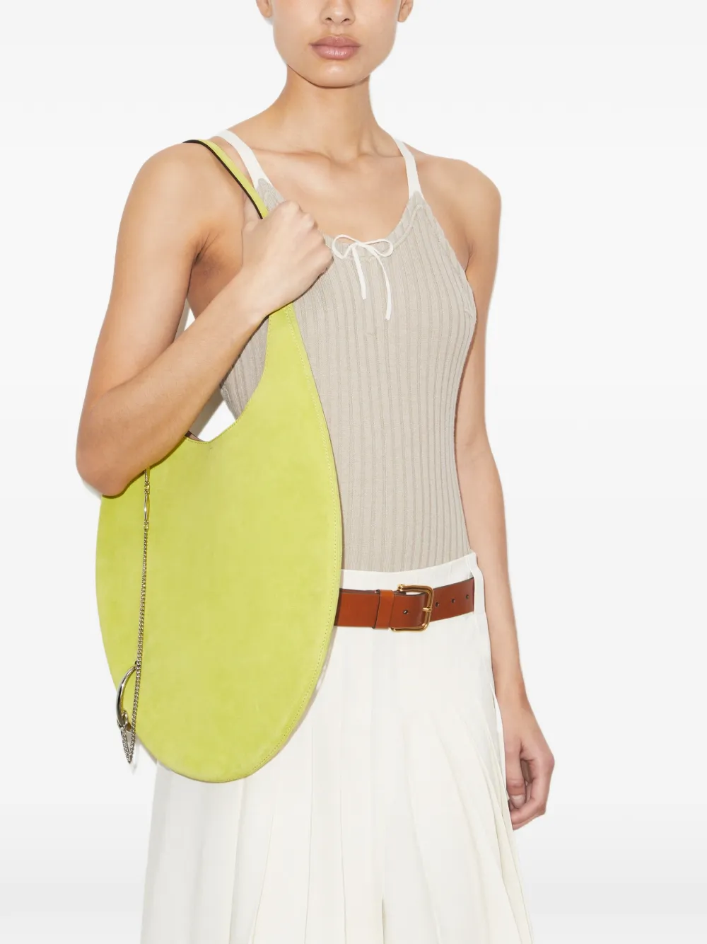 Tory Burch Pierced zachte suède tas Groen