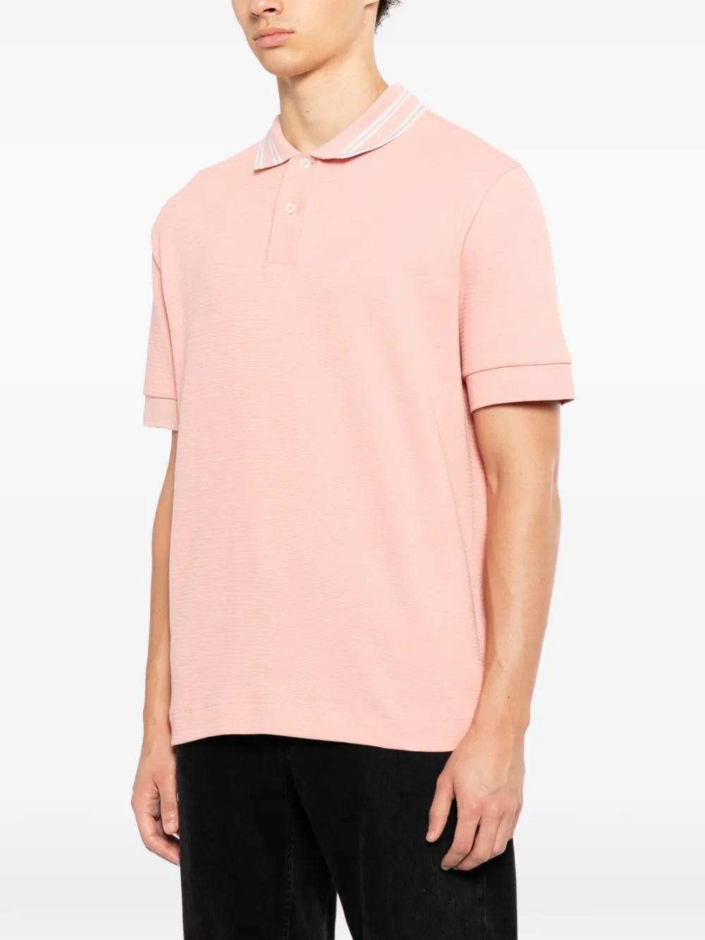 BOSS Poloshirt met gestreepte kraag Roze