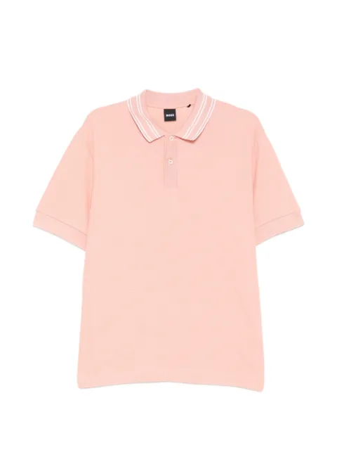 BOSS Poloshirt met gestreepte kraag