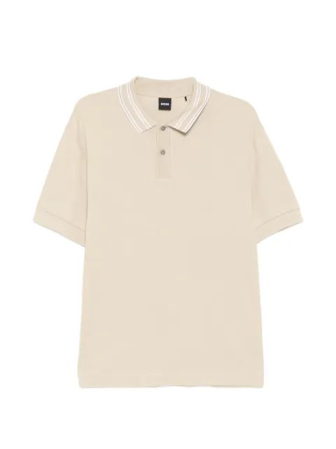 BOSS striped collar polo shirt