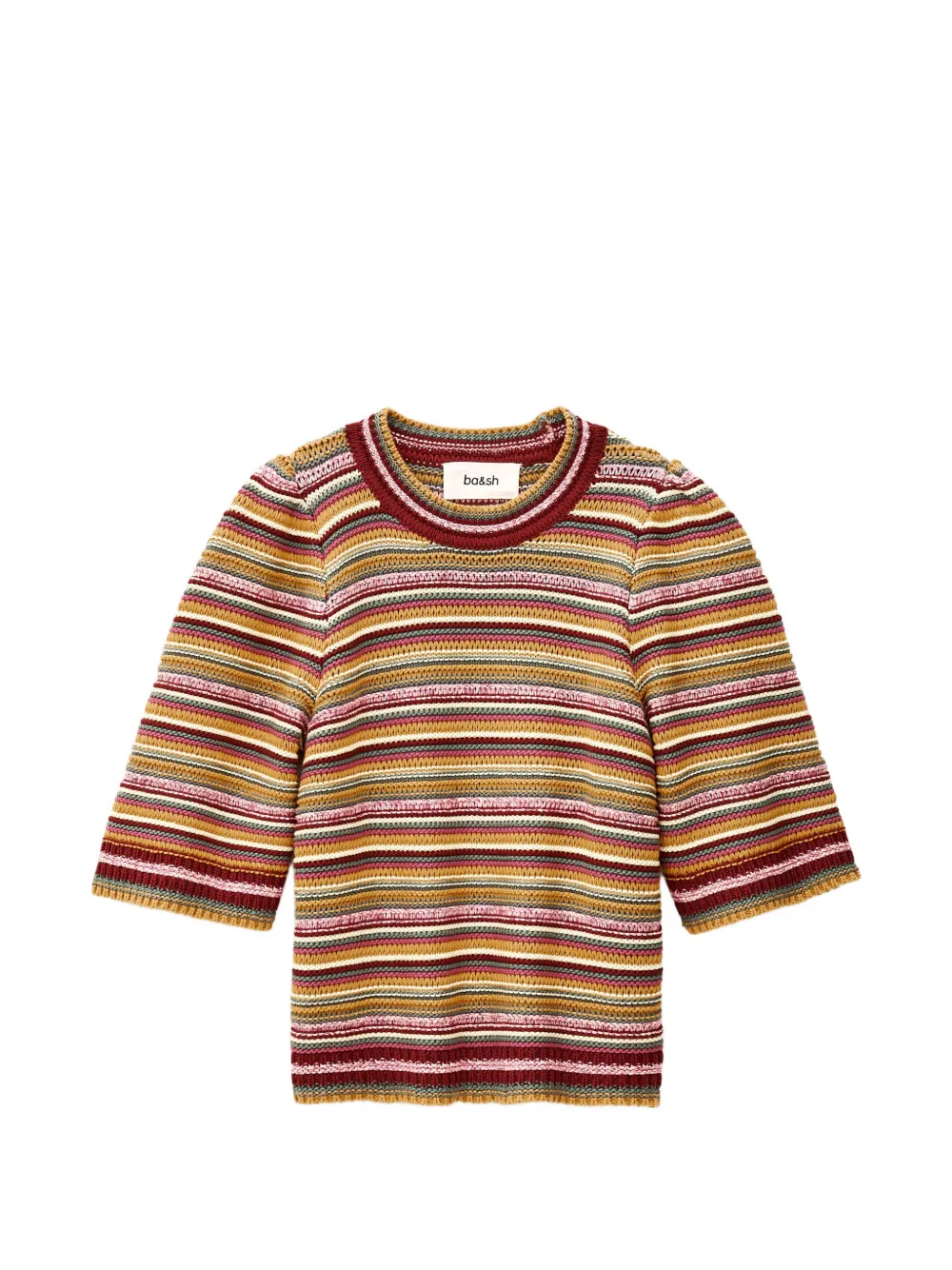 Ba&Sh Farfaela striped knitted T-shirt - Rosso