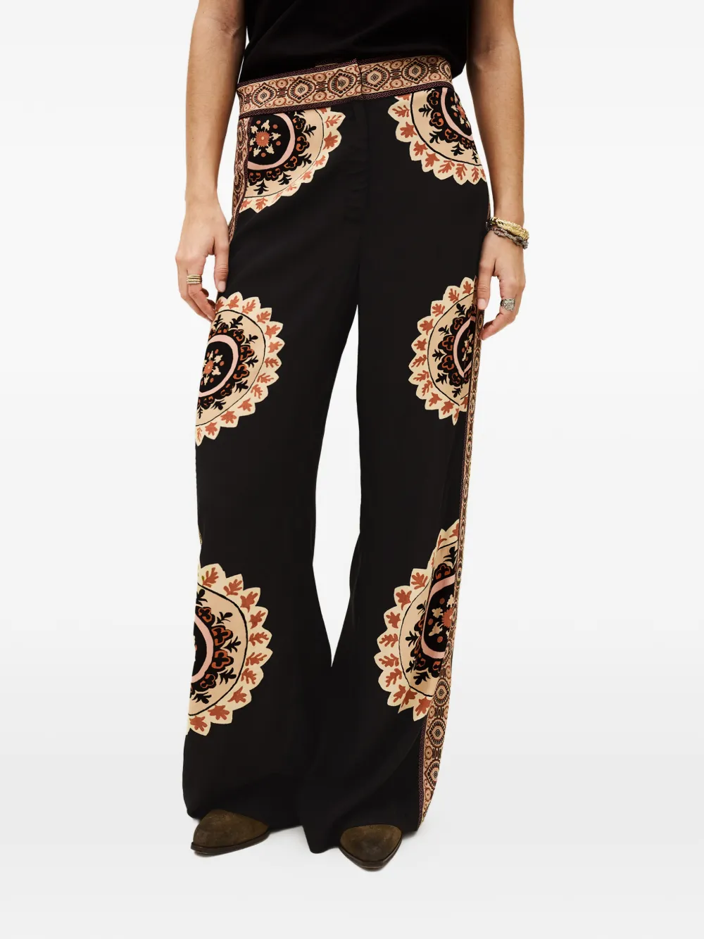  Ba&sh Wall Printed Trousers - Black 