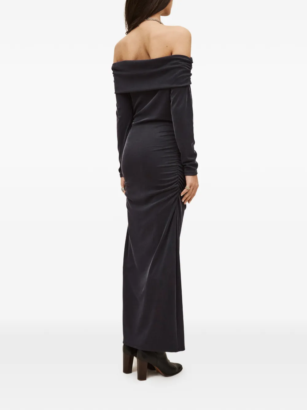  Ba&sh Bettina Off-shoulder Ruched Dress - Blue 