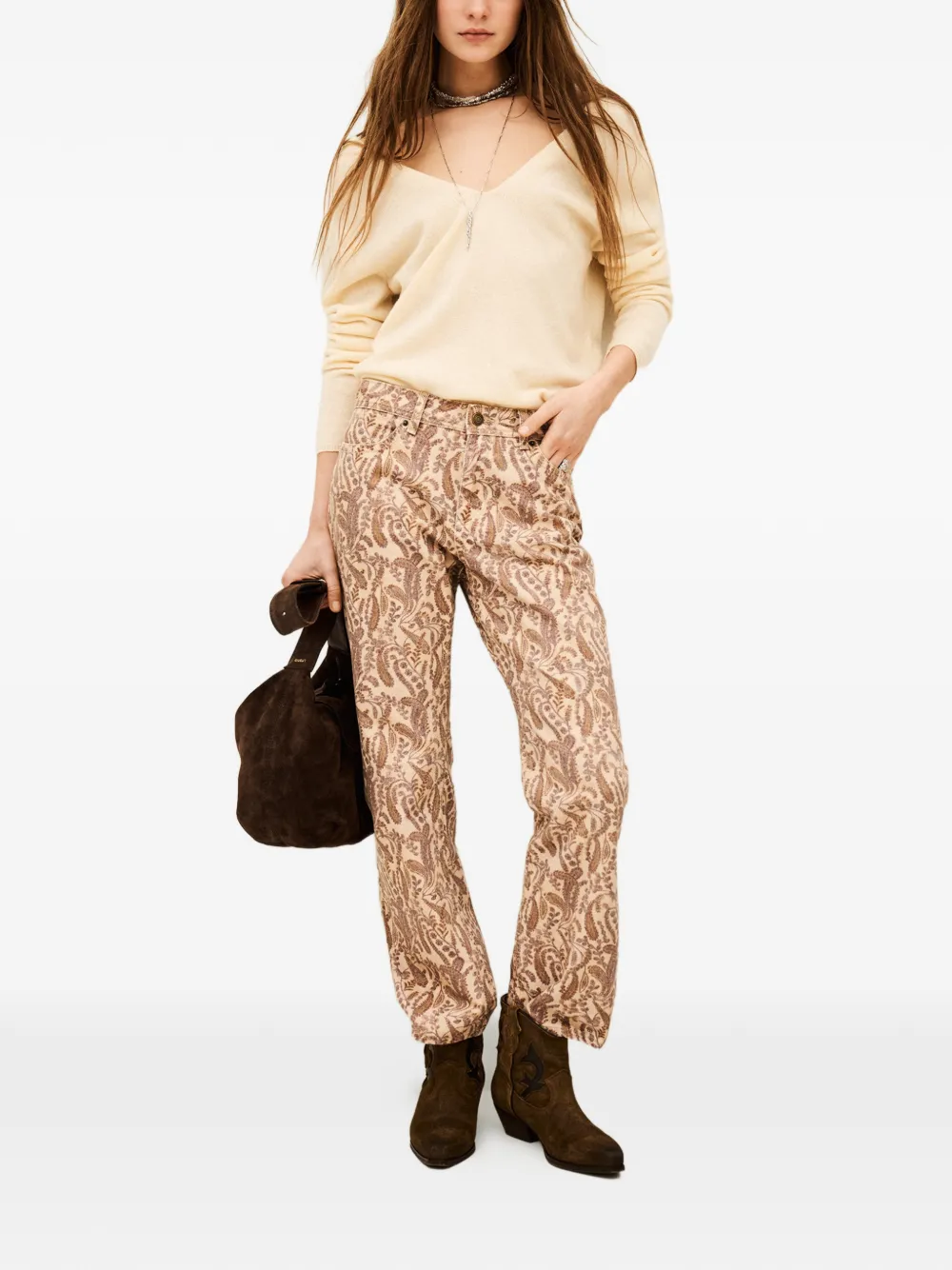 Ba&Sh 토티 페이즐리 프린트 진 | 스트레이트 진 | Image 2