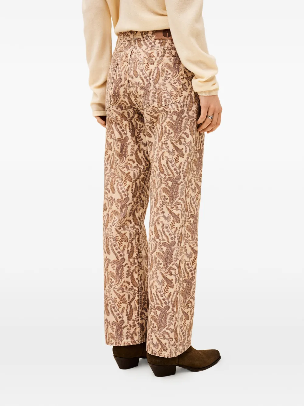 Ba&Sh Tooty jeans met paisley-print Beige