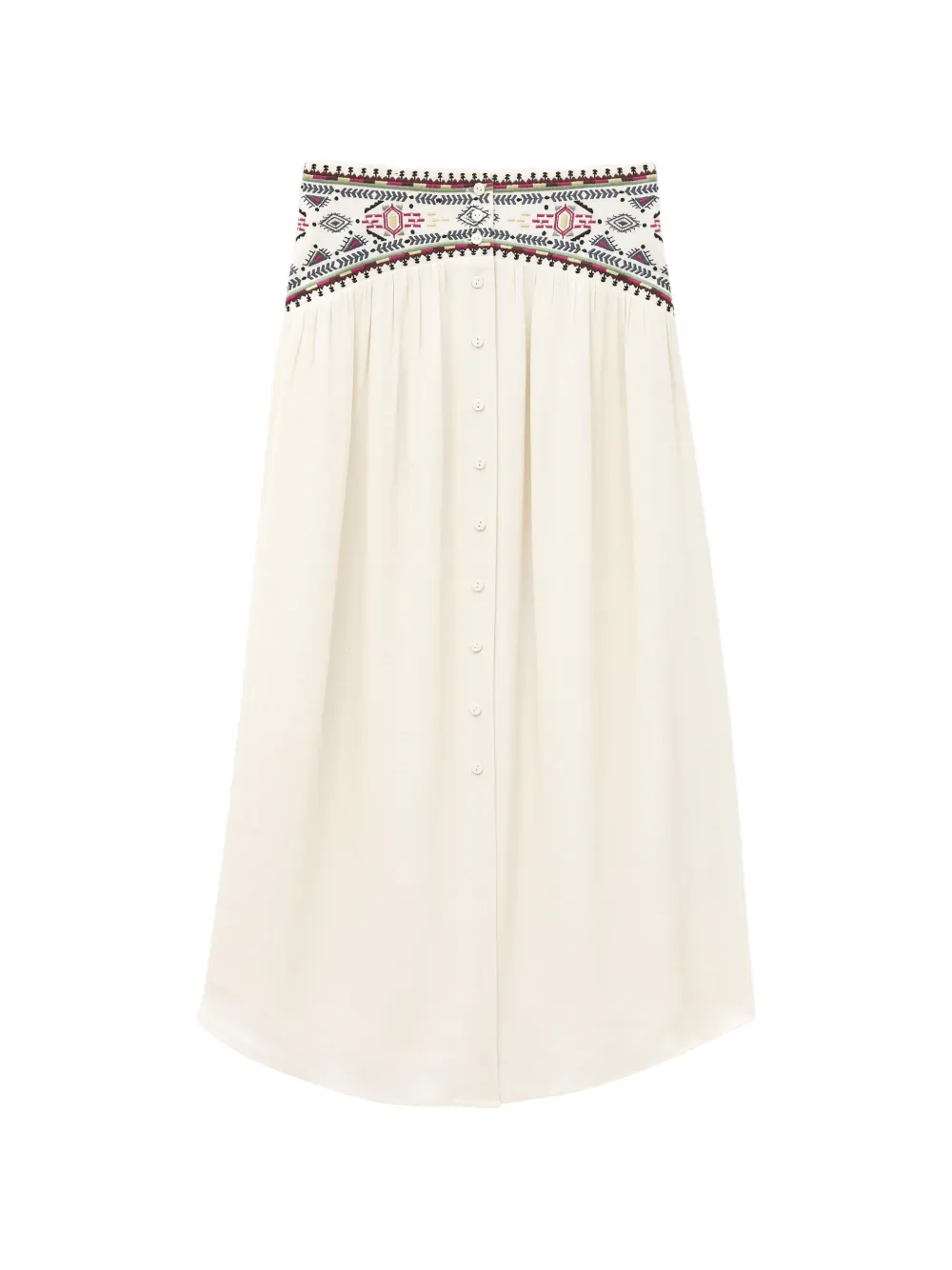 Ba&Sh Tilana embroidered buttoned skirt - Nude