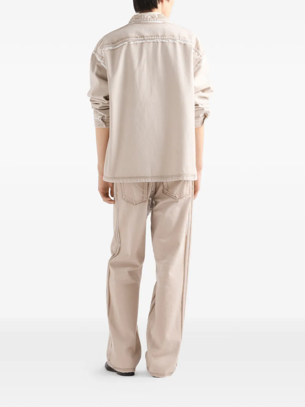  Prada Bull Denim Zipper Shirt - Neutrals 
