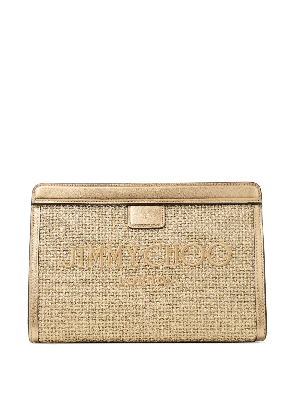 Jimmy Choo Avenue London logo clutch bag - Toni neutri